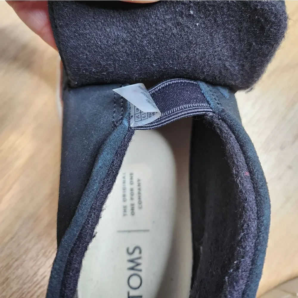 Tom's black Paxton platform slip on shoes